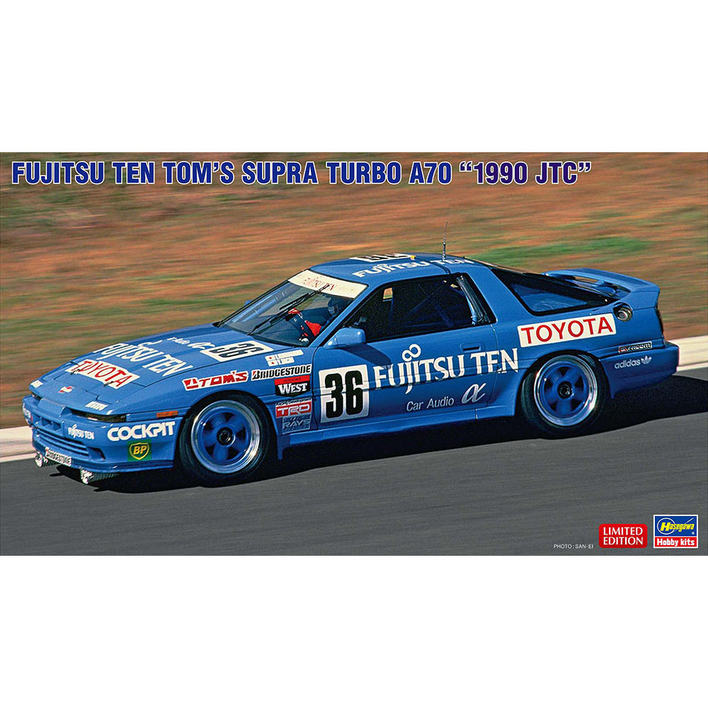 20553 Hasegawa 1/24 Fujitsu Ten Tom's Supra Turbo A70 Car