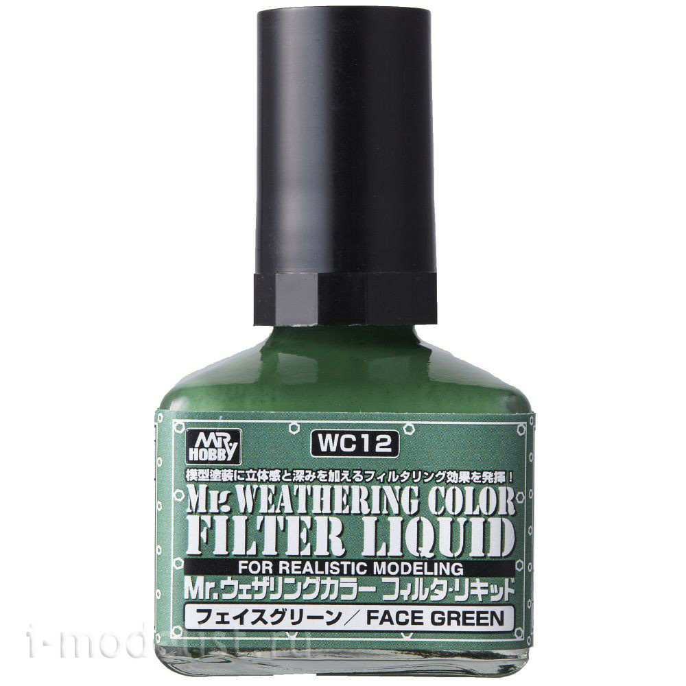 WC12 Gunze Sangyo Liquid Filter, Mr. Weathering Color, Green (Green), 40 ml.	