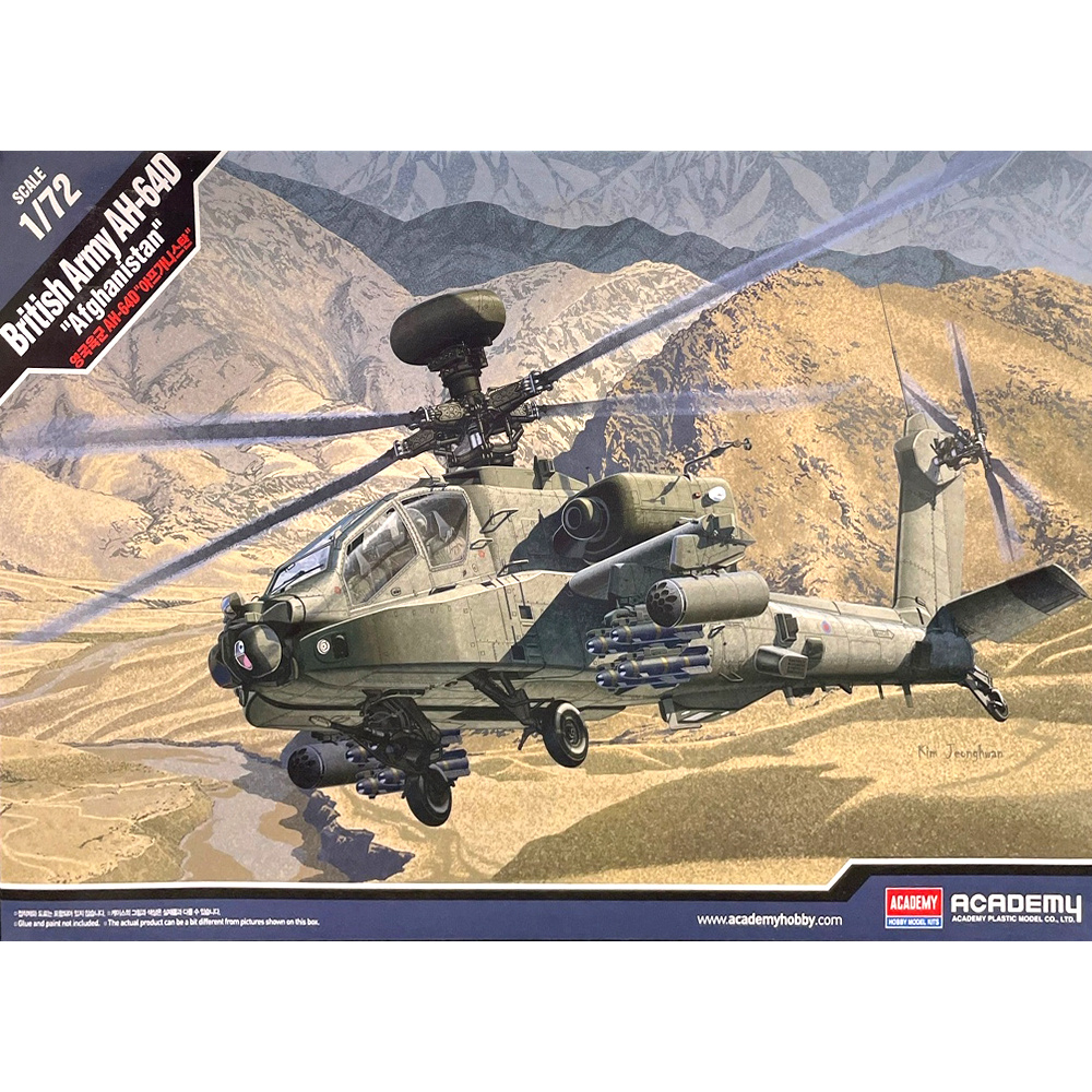 12537 Academy 1/72 Ah-64D Apache British Army Afghanistan Helicopter