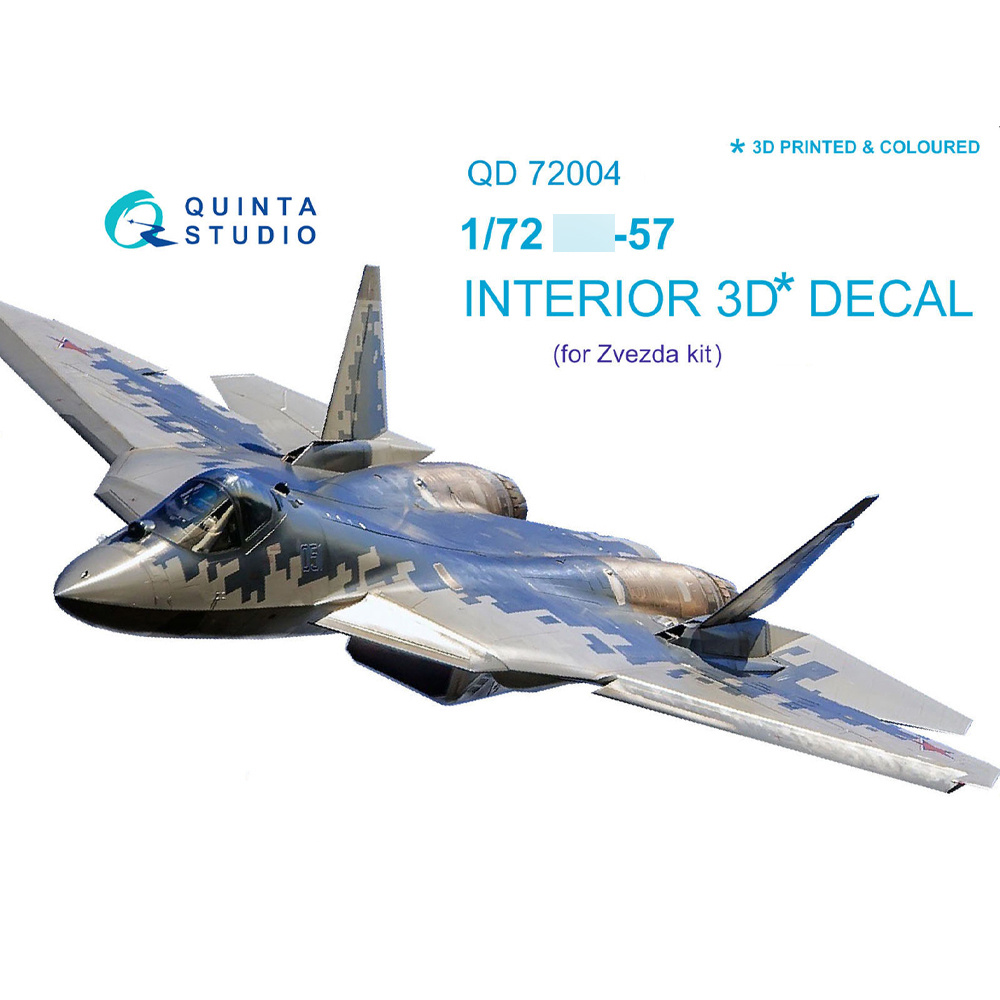 QD72004 Quinta Studio 1/72 Decal 3D interior cockpit of the С-57 (for model Zvezda 7319)