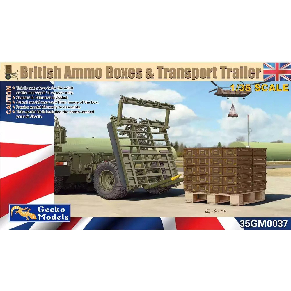 35GM0037 Gecko Models 1/35 British Ammunition Crates and Transport Trailer