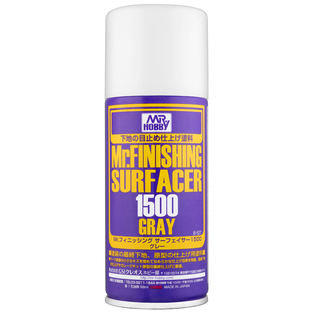 B-527 Gunze Sangyo Primer spray Mr. Finisher Surfacer 1500 Grey (grey). Volume: 170 ml.