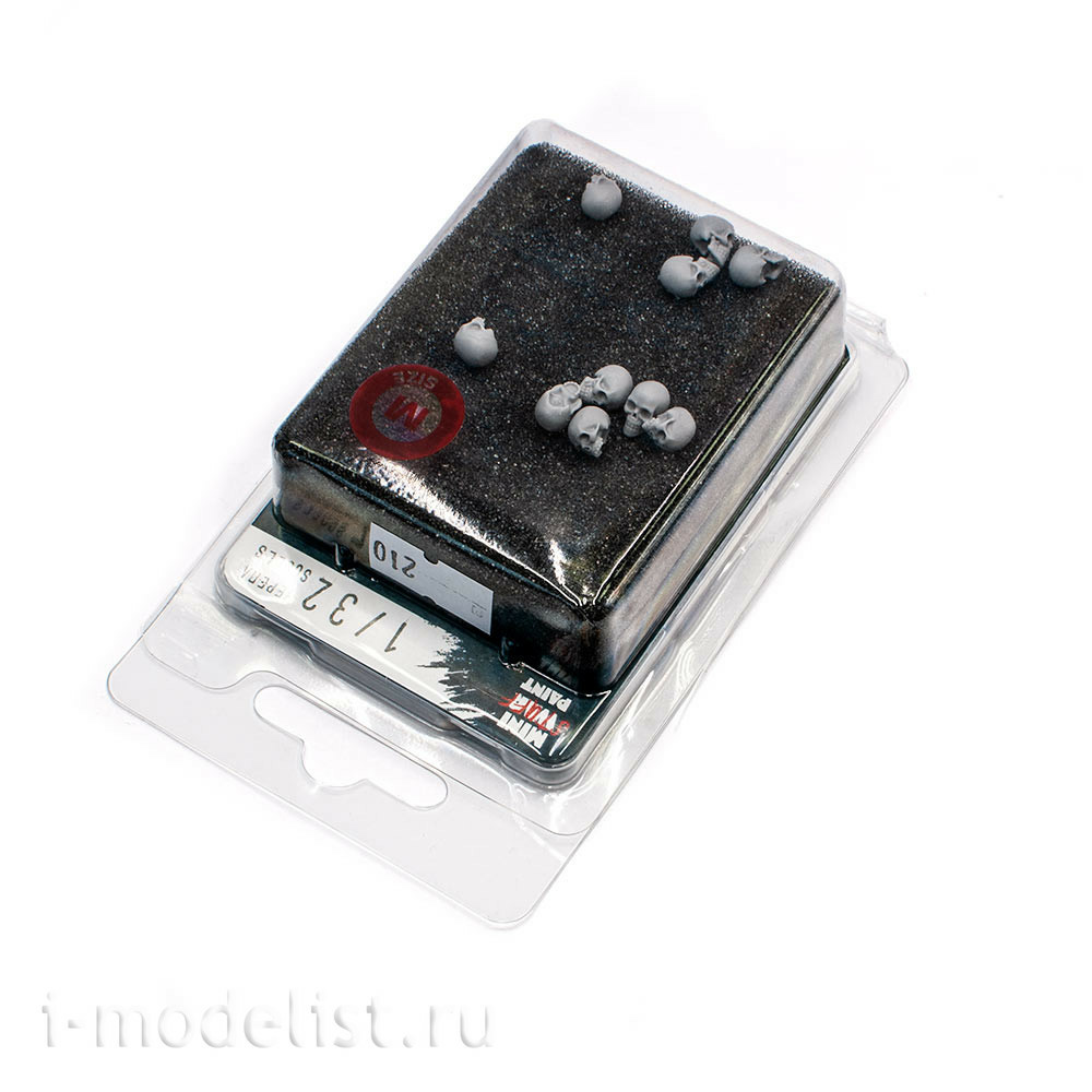 S-210 MiniWarPaint Human Skulls, size M (1/32), 10 pcs.