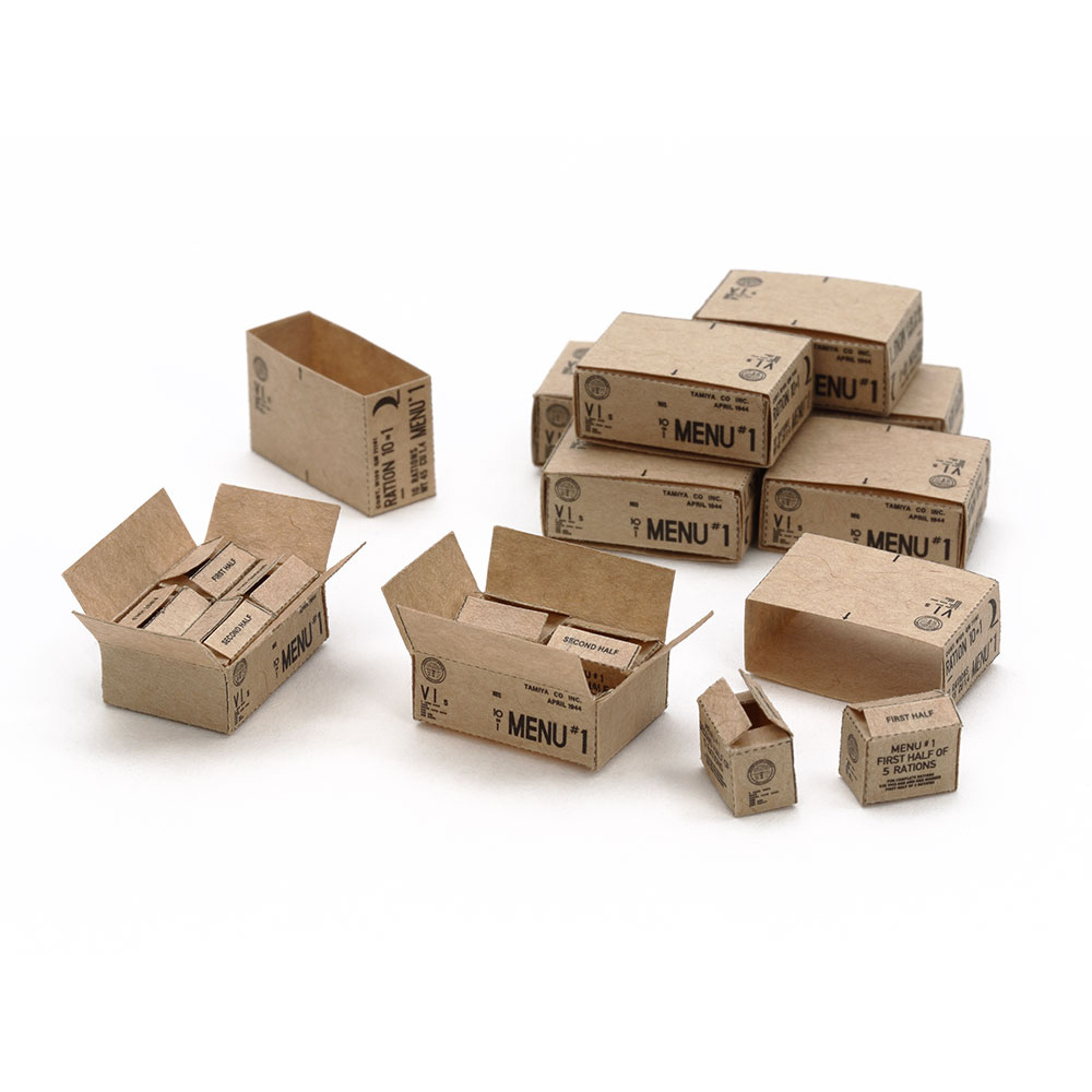 12689 Tamiya 1/35 box with dry rations of an American soldier (1943-1945). set of 10 PCs.