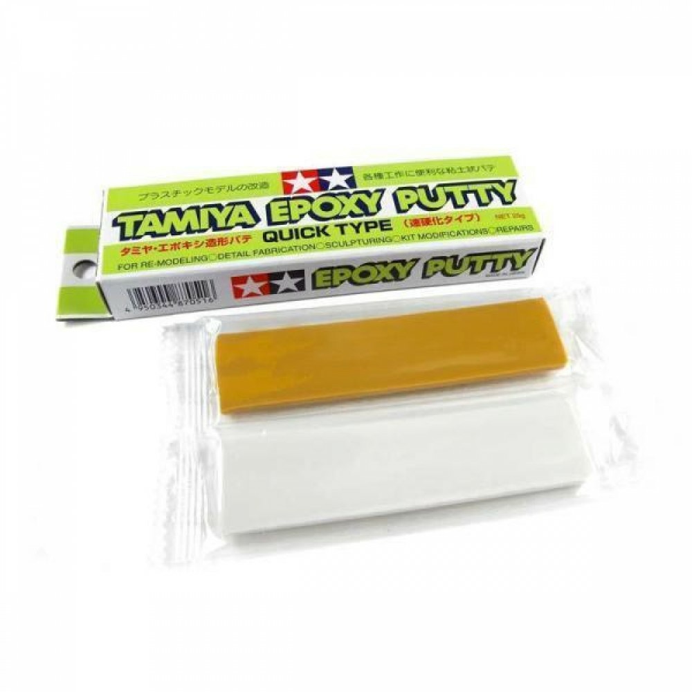 87051 Tamiya Putty two-component (Quick Type) epoxy. (time of FR. 5-6h) 25g (Epoxy Putty)