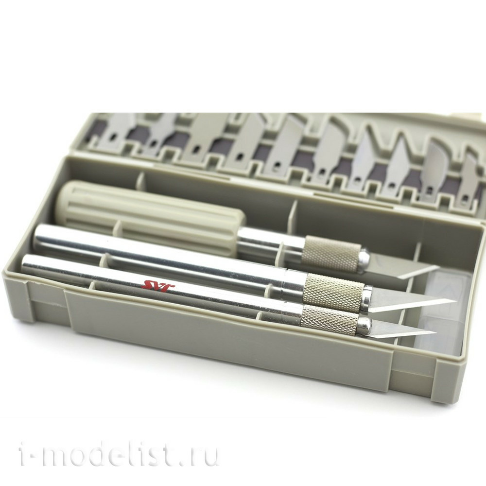4023 Jas a Set of professional knives with a collet Chuck, 22 items