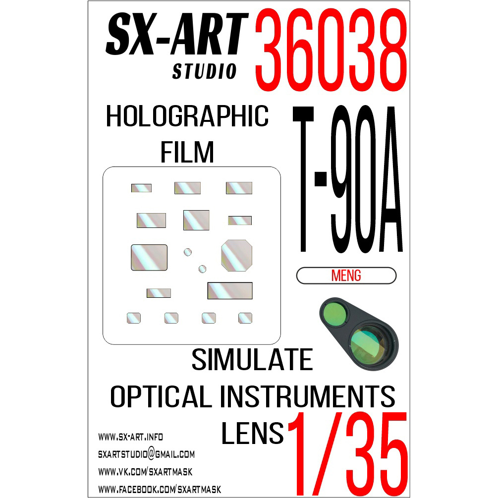 36038 SX-Art 1/35 Imitation of T-90 transparent viewing devices (MENG)