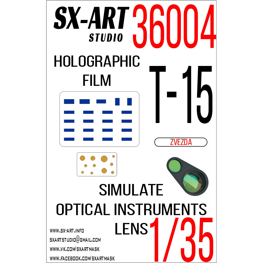 36004 SX-Art 1/35 Imitation of observation devices of Tracked Tank Support Vehicle Object 199 T-15 (Zvezda) Blue / Yellow