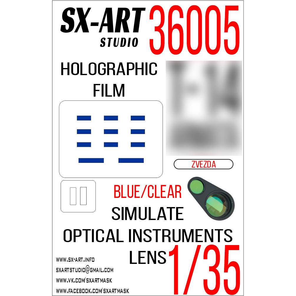 36005 SX-Art 1/35 Imitation of inspection devices tank 14 Arm (Zvezda) blue / transparent