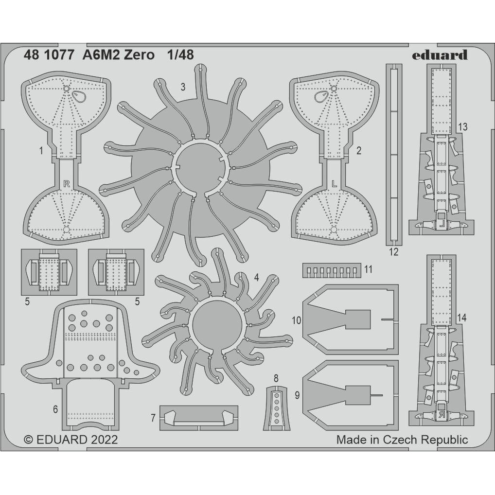 481077 Eduard 1/48 Photo Etching for A6M2 Zero