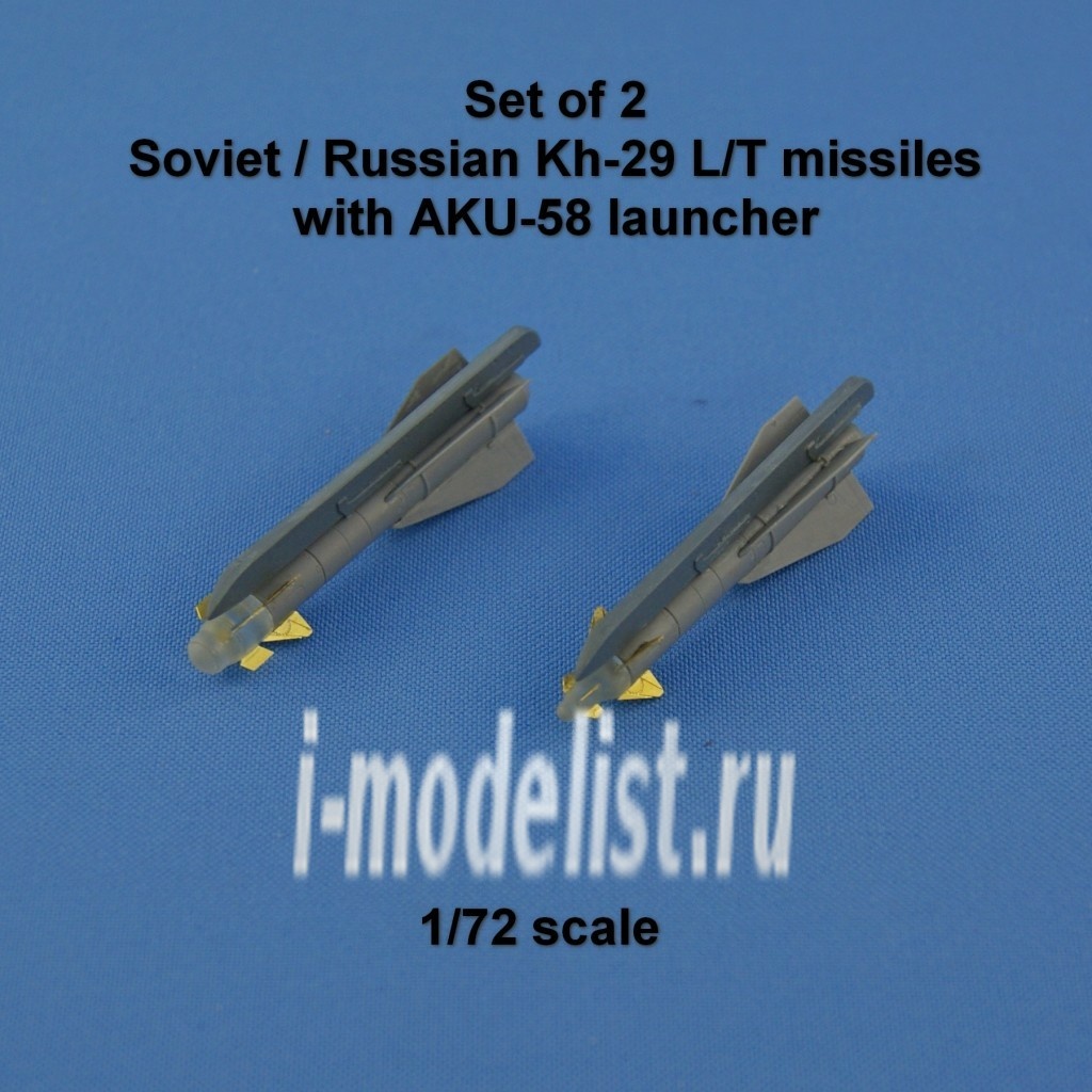 NS72053 North Zvezda 1/72 Set of two Kh-29 missiles (L/ T) + AKU 58 launcher.