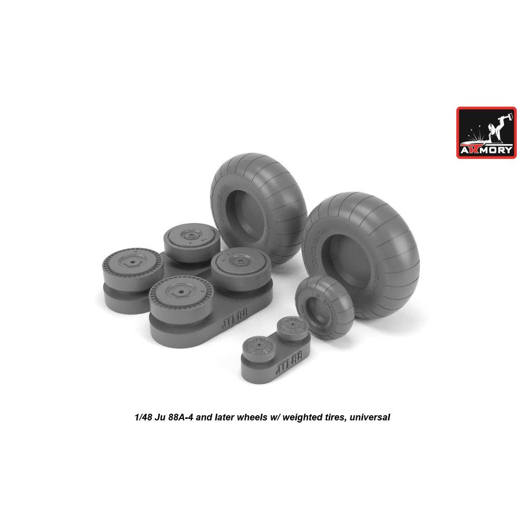 AW48202 Armory 1/48 Wheels for Junkers Ju 88 late with loaded tires