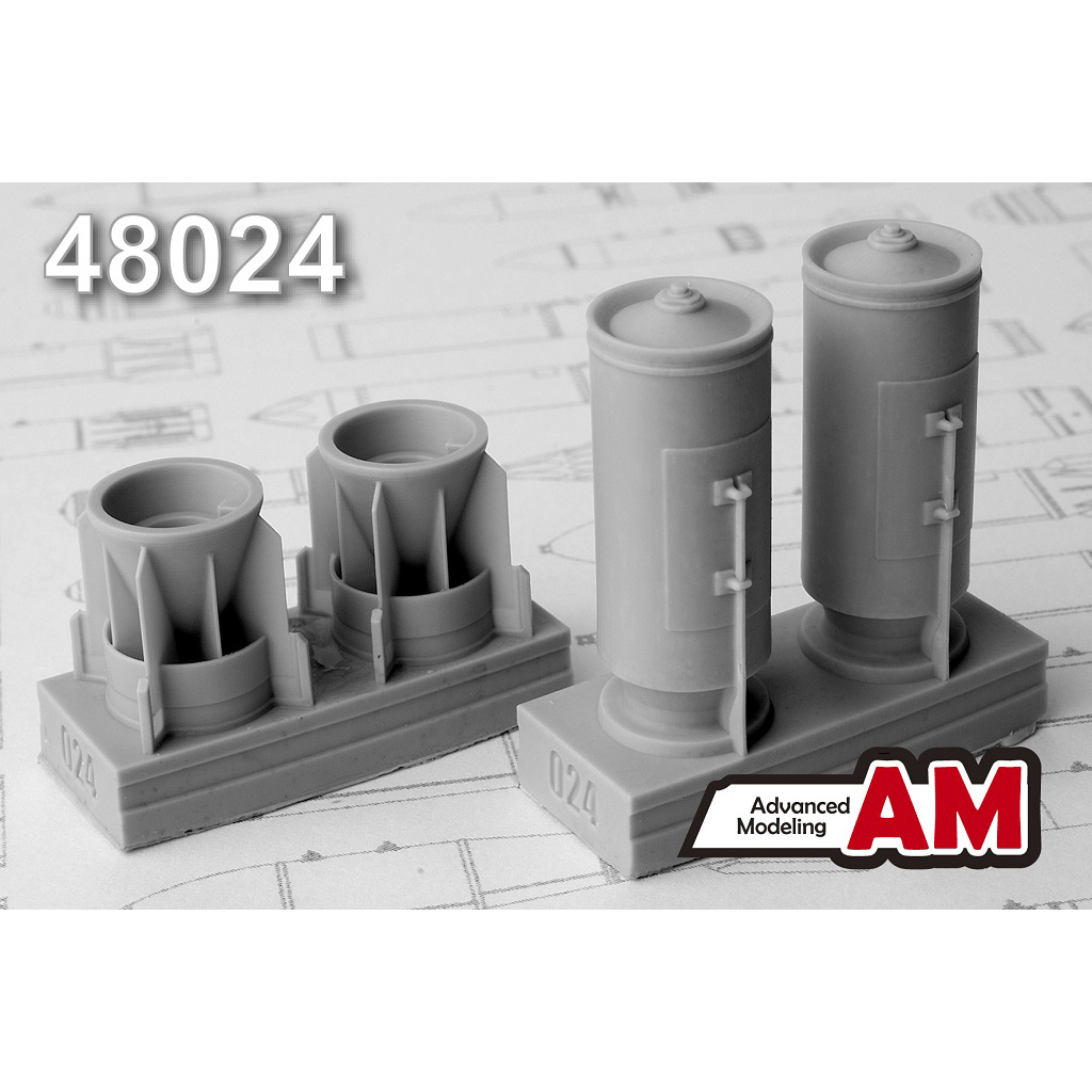AMC48024 Advanced Modeling 1/48 RBK-500 SHOAB-05 single cluster bomb curb ball shrapnel bombs