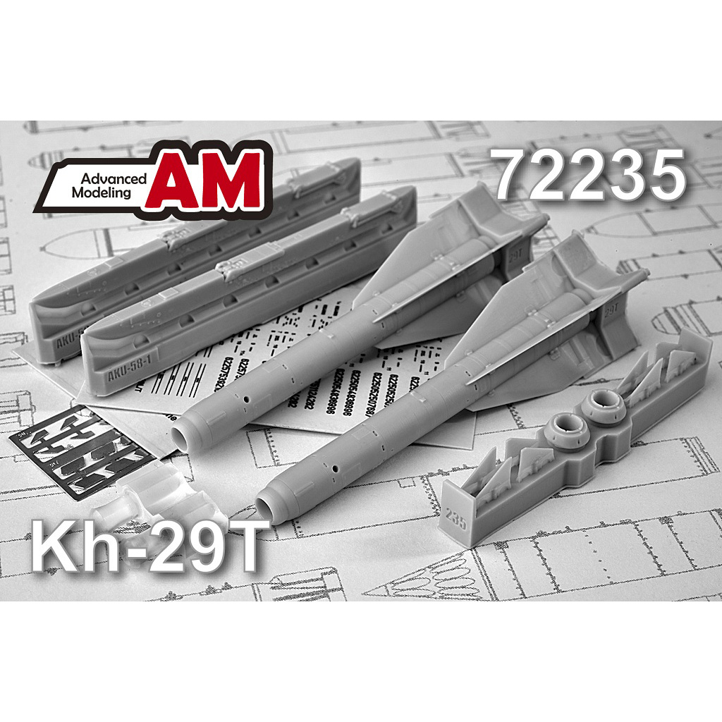 AMC72235 Advanced Modeling 1/72 X-29T Aircraft Guided Missile with AKU-58-1 Launcher 