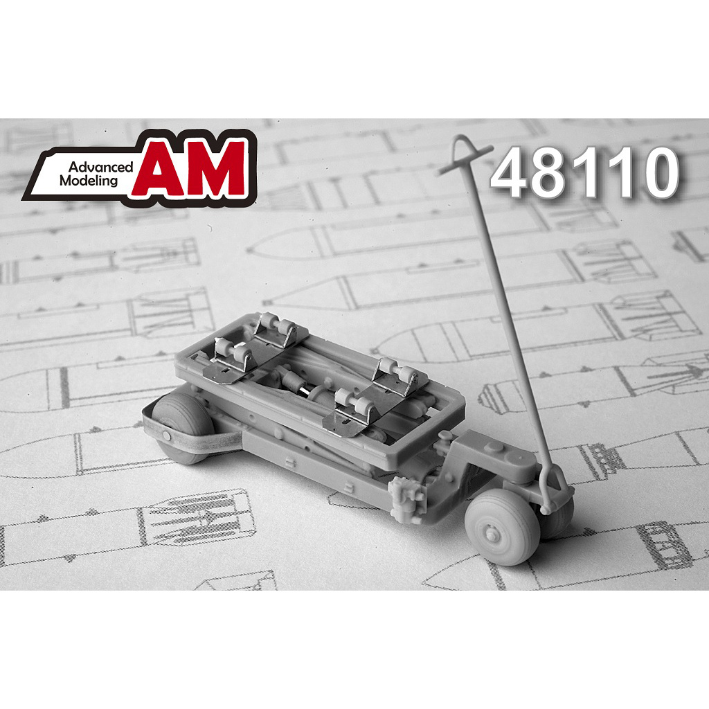 AMC48110 Advanced Modeling 1/48 Truck with hydraulic suspension pojemnika for aircraft munitions