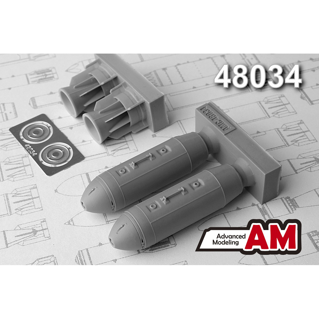 AMC48034 Advanced Modeling 1/48 Volumetric detonating bomb caliber 500 kg odab-500PSH (two bombs included)