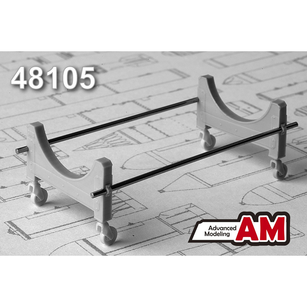 AMC48105 Advanced Modeling 1/48 Trolley for Transporting 3000 liter fuel Tank