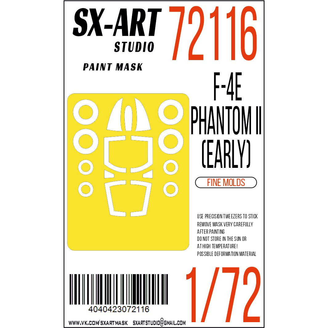 72116 SX-Art 1/72 Paint mask F-4E Phantom II (early) (Fine molds)