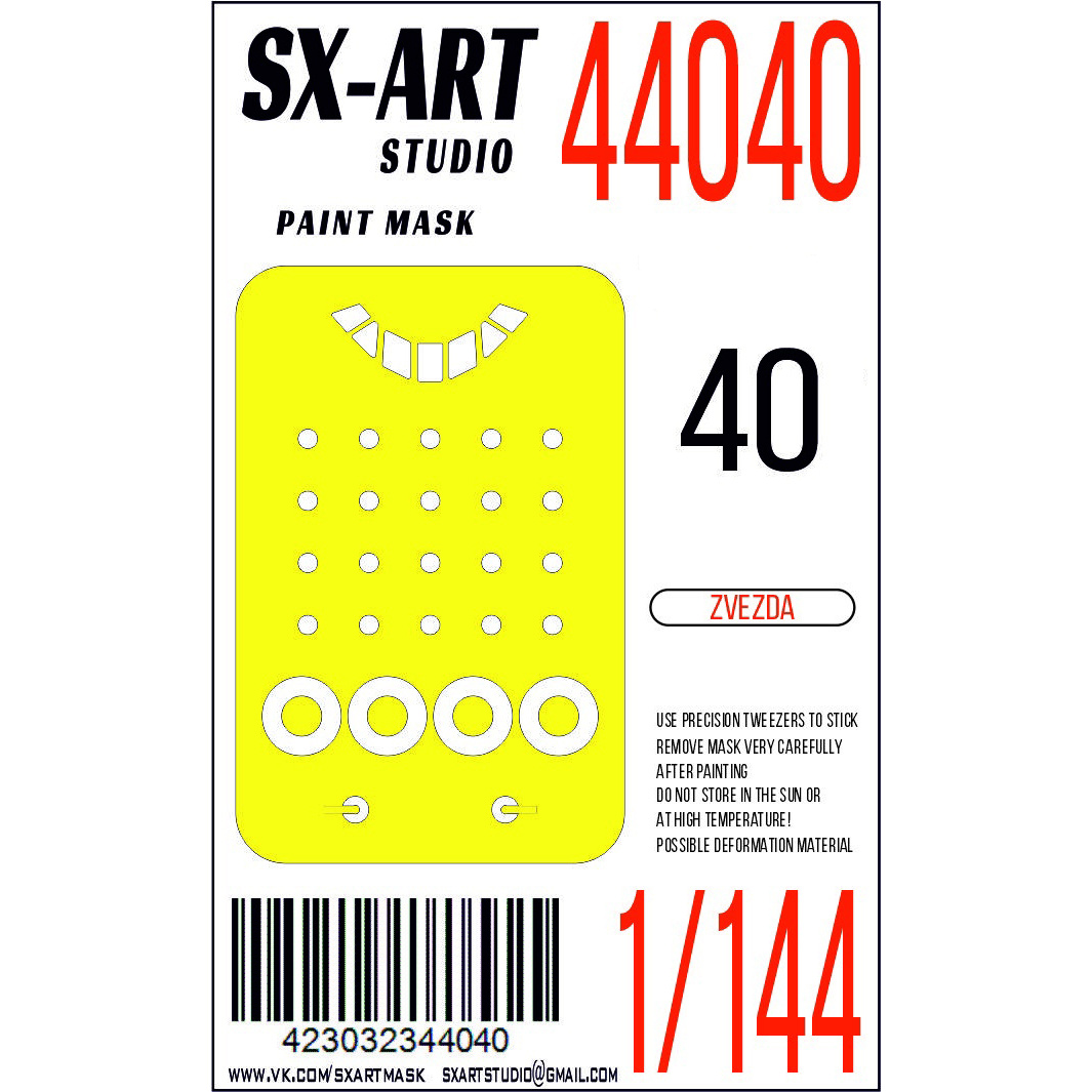 44040 SX-Art 1/144 Paint mask for the Zvezda model, art. 7030