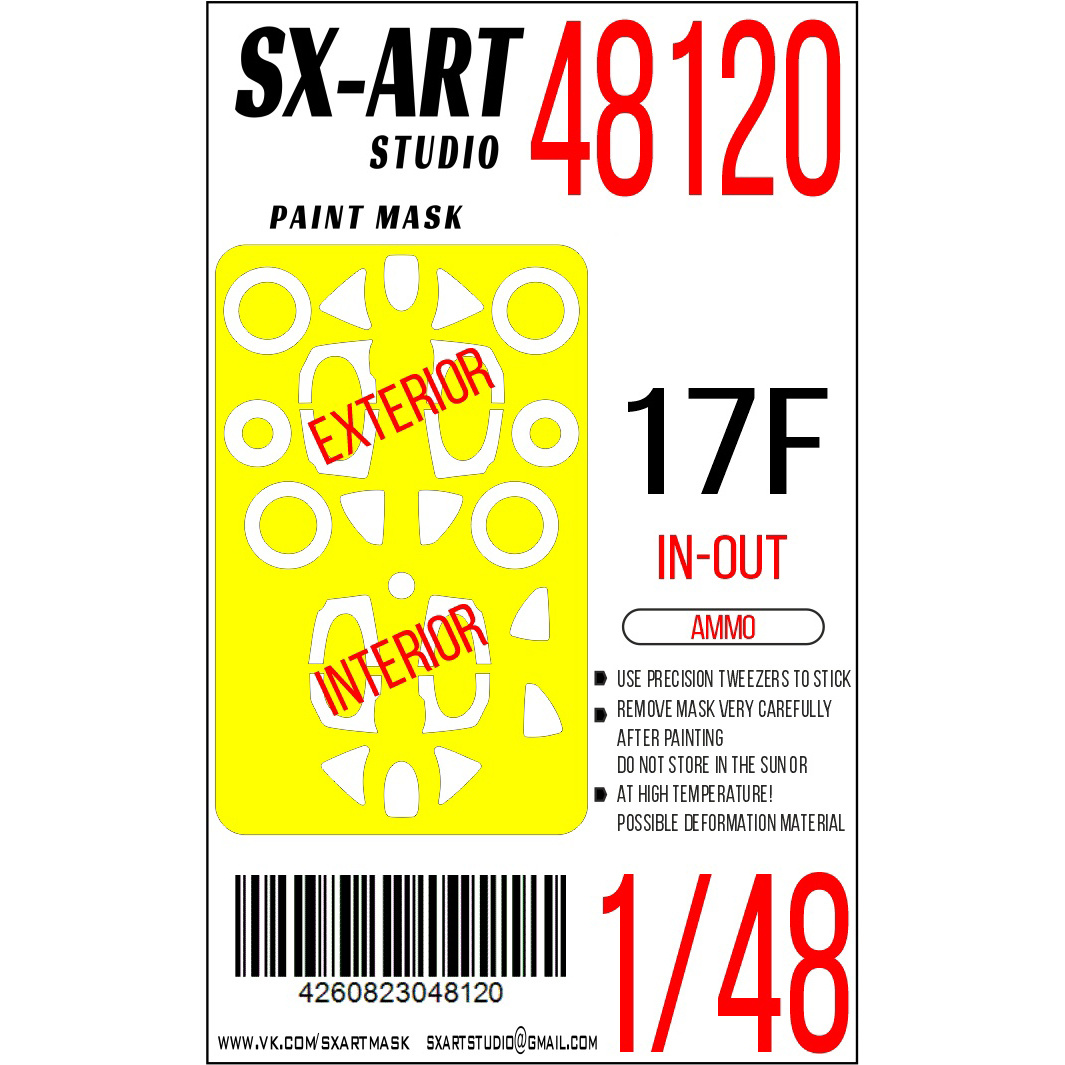 48120 SX-Art 1/48 MiGG-17F in-out Paint Mask (Ammo)