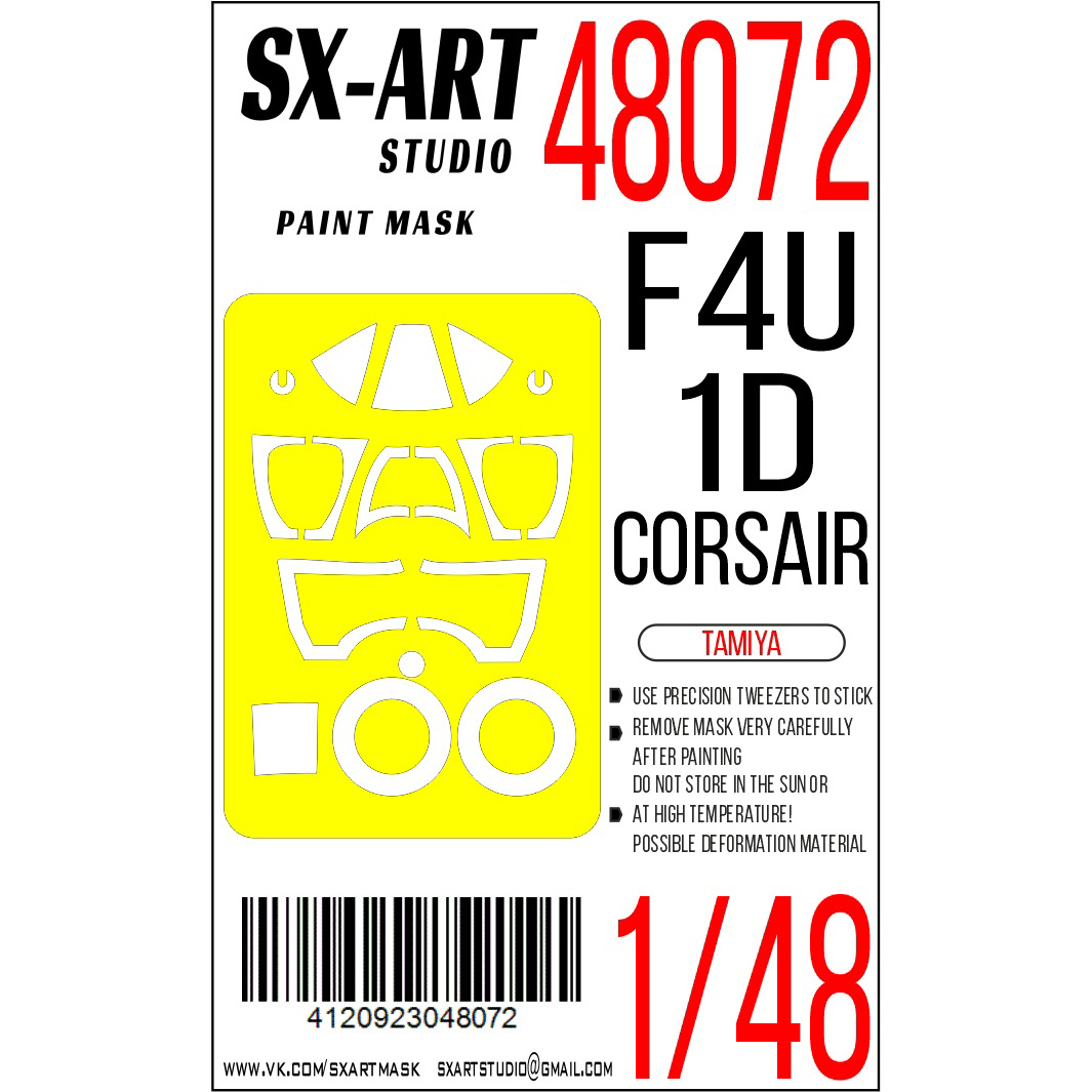 48072 SX-Art 1/48 Paint mask F4U-1D Corsair (Tamiya)