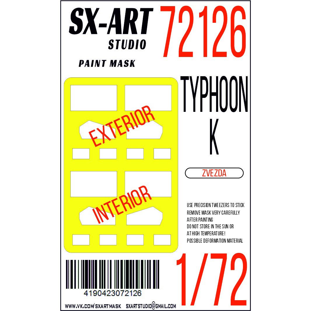 72126 SX-Art 1/72 Typhoon-K Paint Mask (Zvezda)