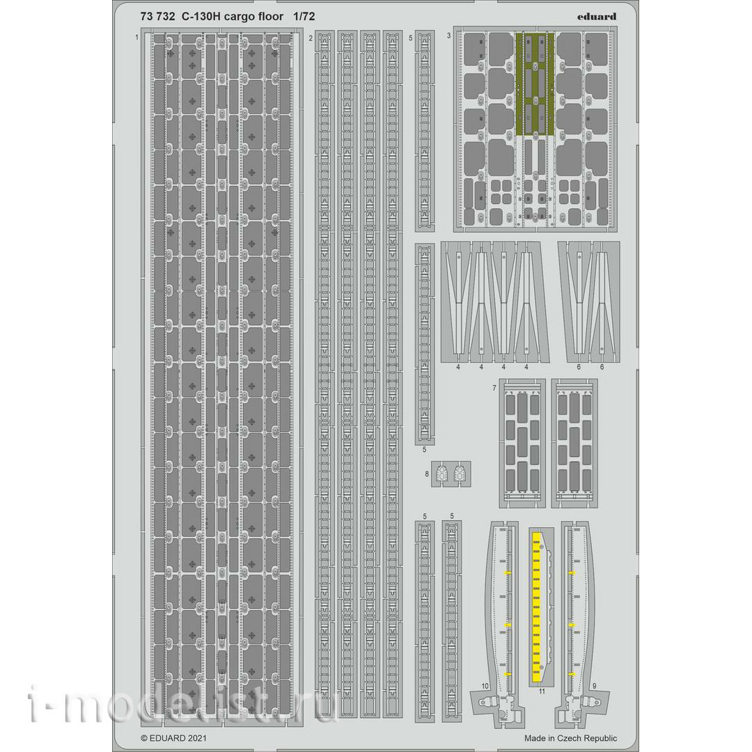 73732 1/72 Eduard photo etched parts for the C-130H floor of the cargo compartment
