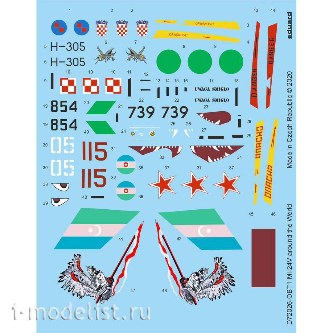 D72026 Eduard 1/72 Decal for Mi-24V Around the World