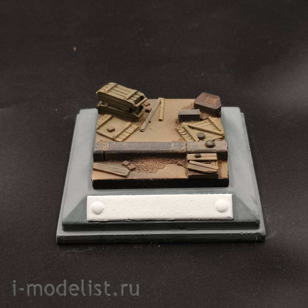 B09 artbaza 1/35 fragment of a street road with broken boxes