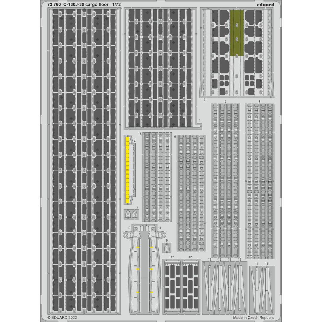 73760 Eduard 1/72 Photo etching for C-130J-30, cargo compartment floor