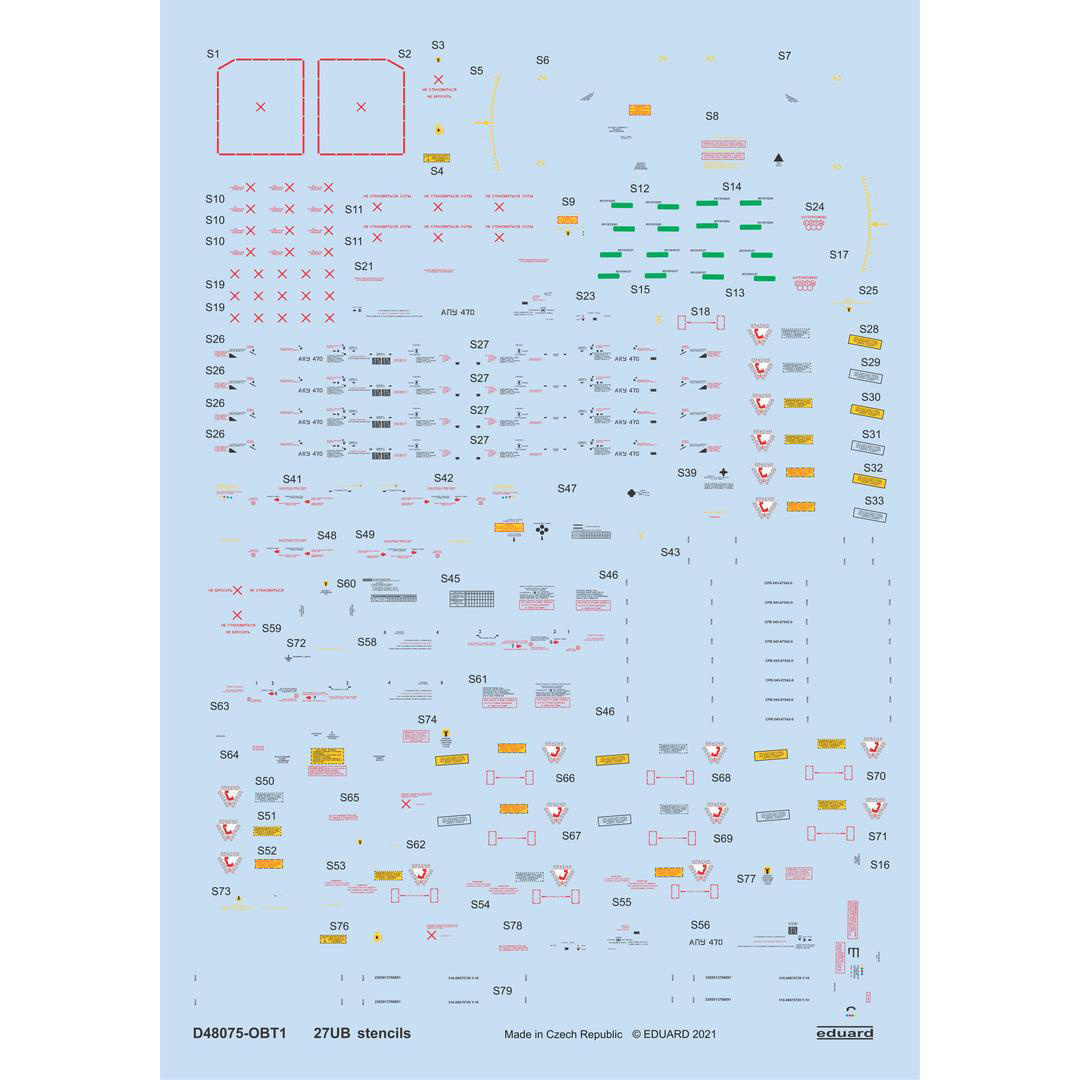 D48075 Eduard 1/48 Decal for С-27UB, tech. inscriptions