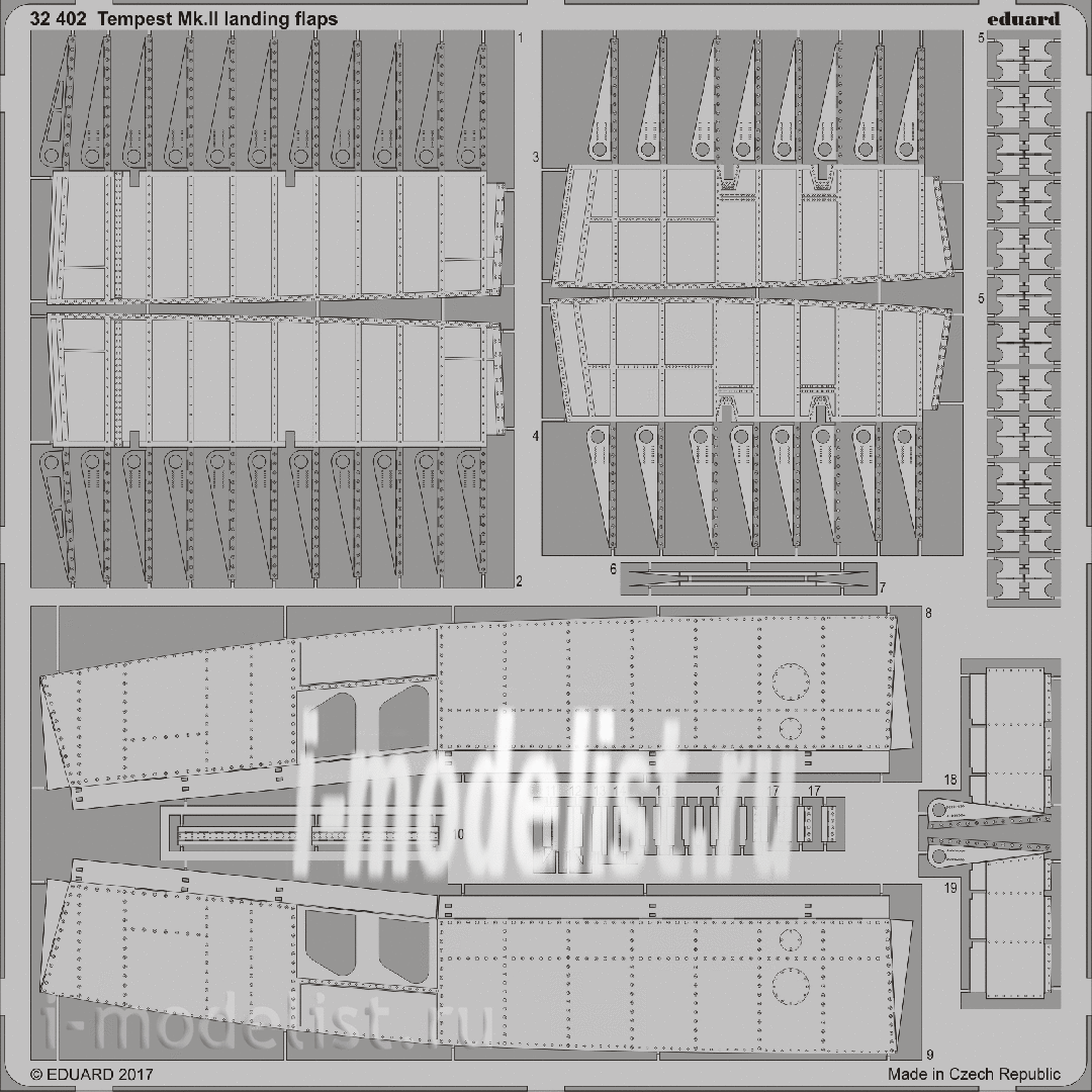 32402 Eduard Photo Etched Parts 1/32 Tempest Mk. II flaps