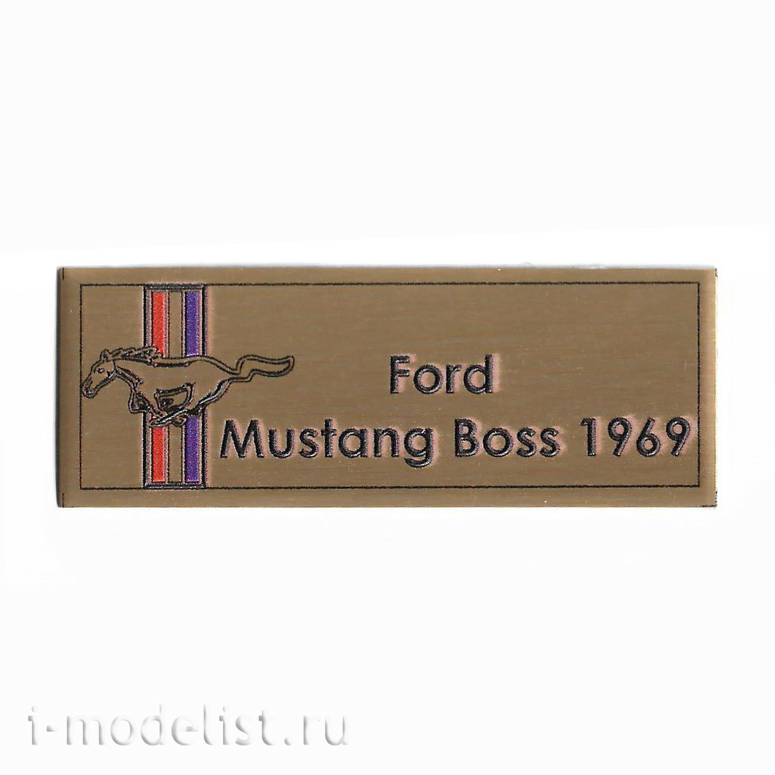 T306 Plate Plate for Ford Mustang Boss 1969 80x30 mm, color gold