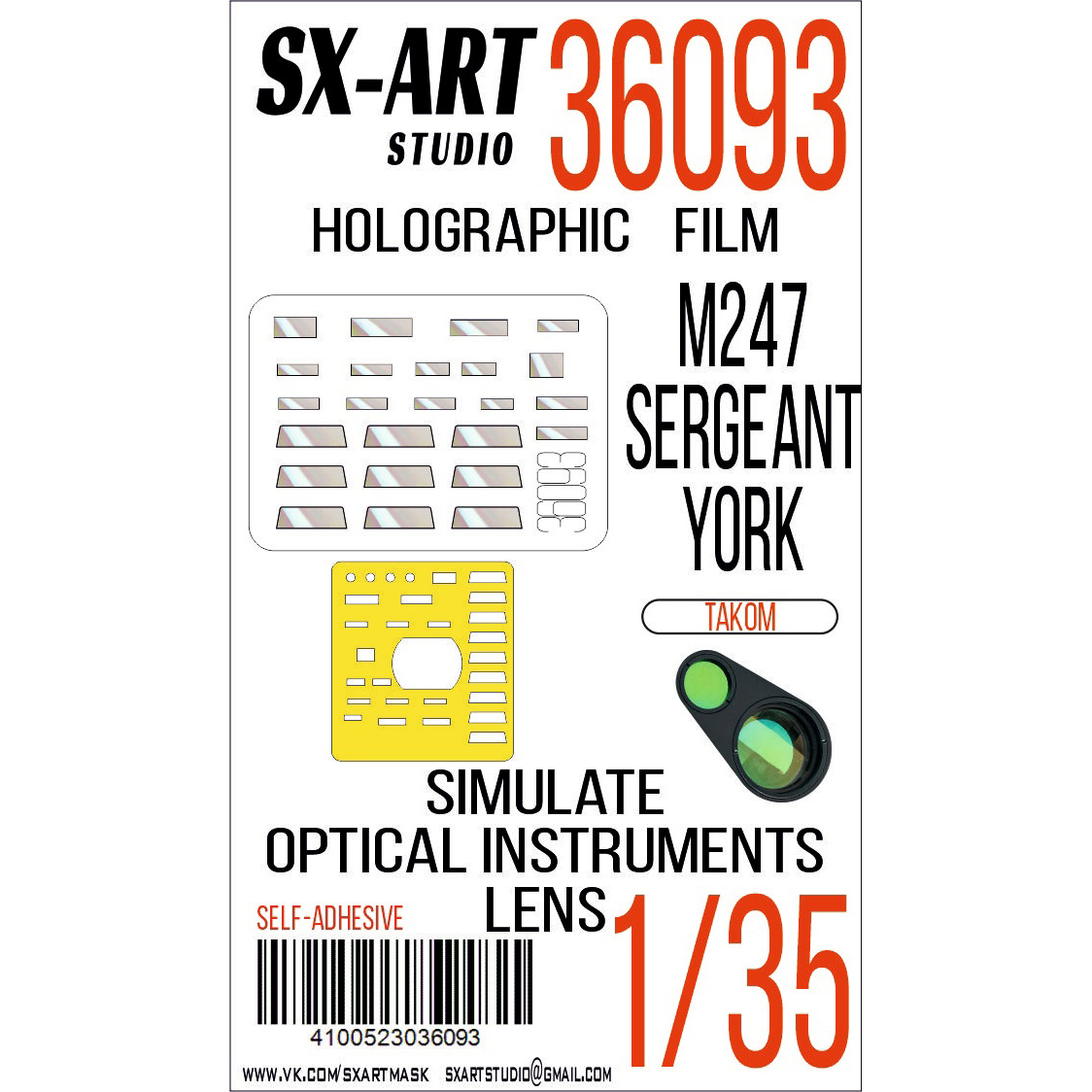 36093 SX-Art 1/35 Imitation of inspection devices M247 Sergeant York (Takom)