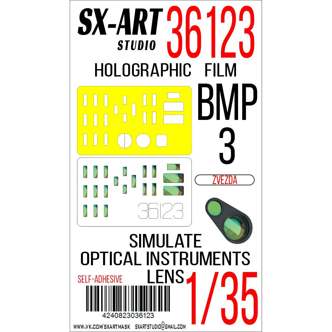 36123 SX-Art 1/35 Imitation of BMP 3 viewing devices (Zvezda)