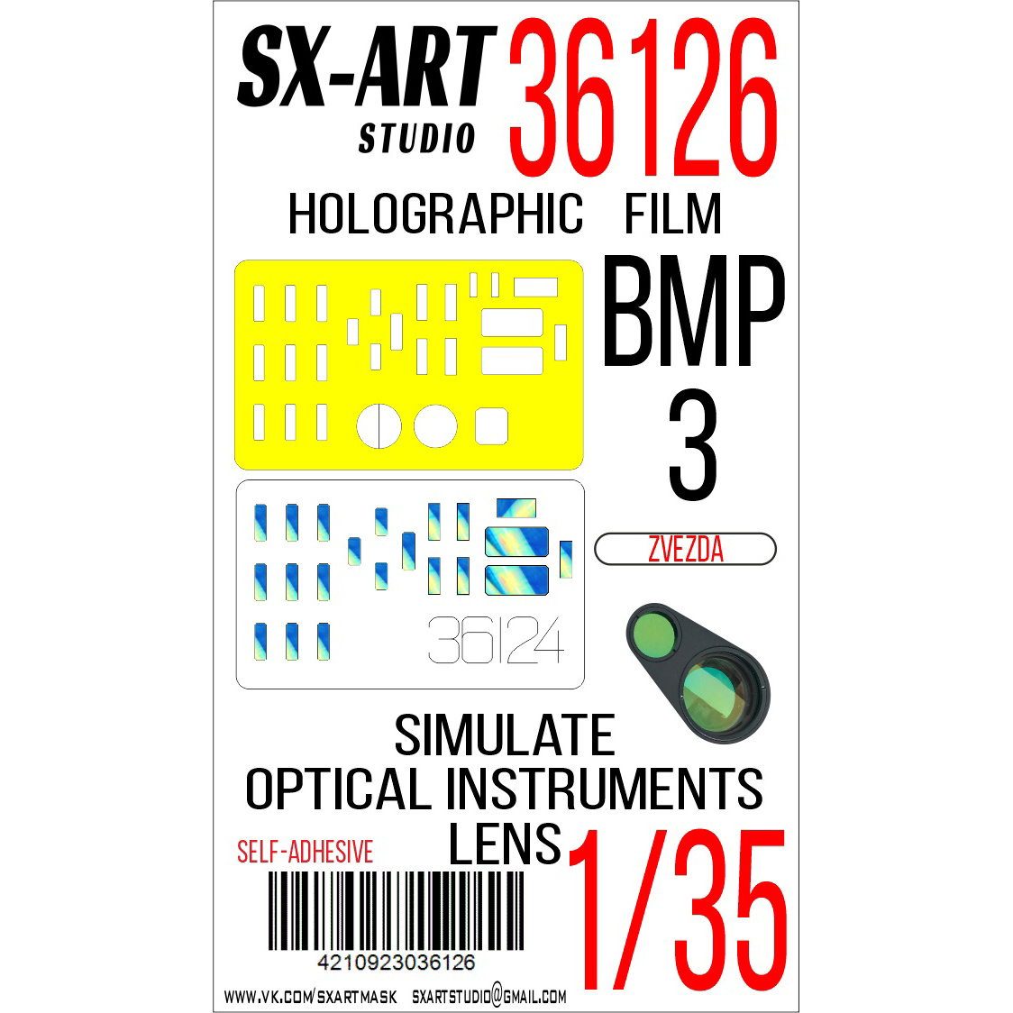 36126 SX-Art 1/35 Imitation of viewing devices BMP-3 blue (Zvezda)
