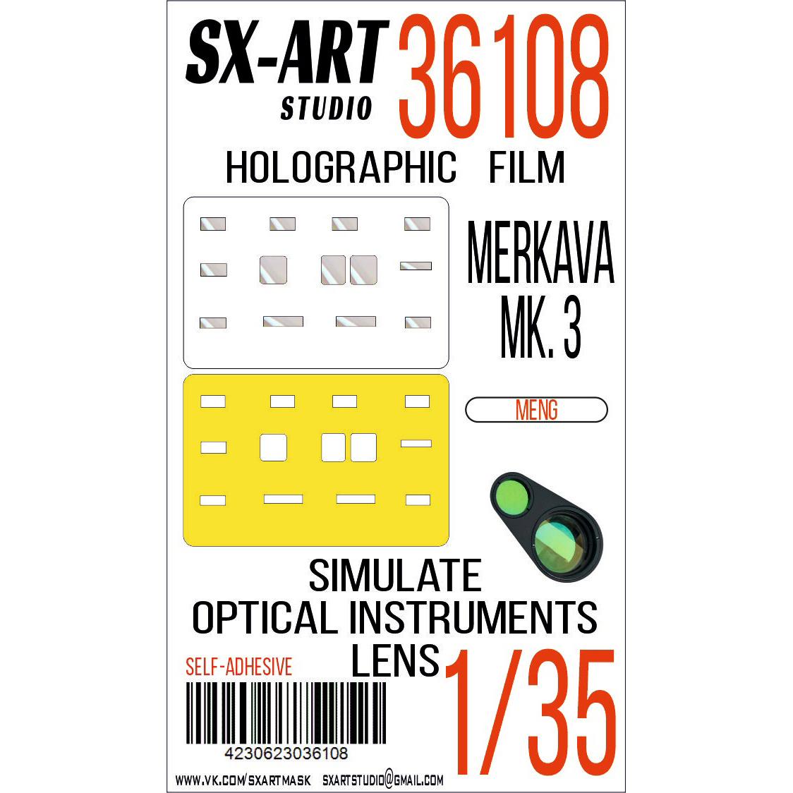 36108 SX-Art 1/35 Imitation of Merkava Mk viewing devices.3 BAZ (Meng)