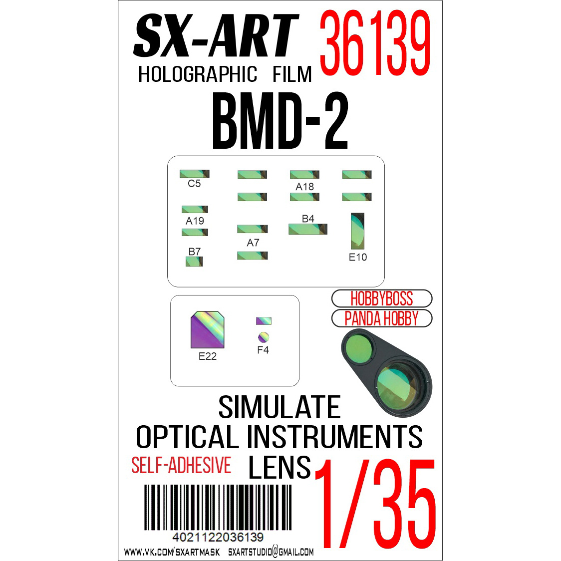 36139 SX-Art 1/35 Имитация смfromровых приборов BMD-2 (Hobbyboss) (Panda Hobby)