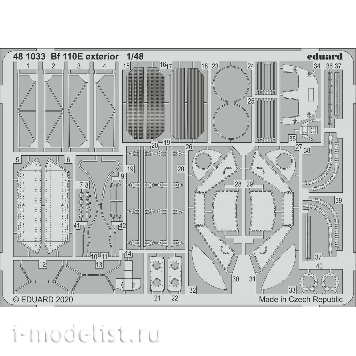 481033 Eduard 1/48 Photo Etching for Bf 110E exterior