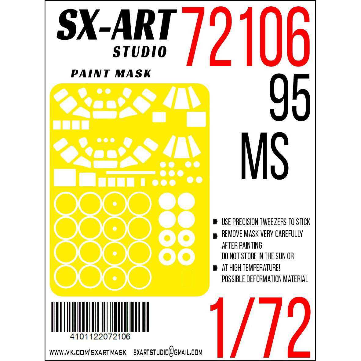 72106 SX-Art 1/72 Paint mask Tupolev-95 MS (Trumpeter)