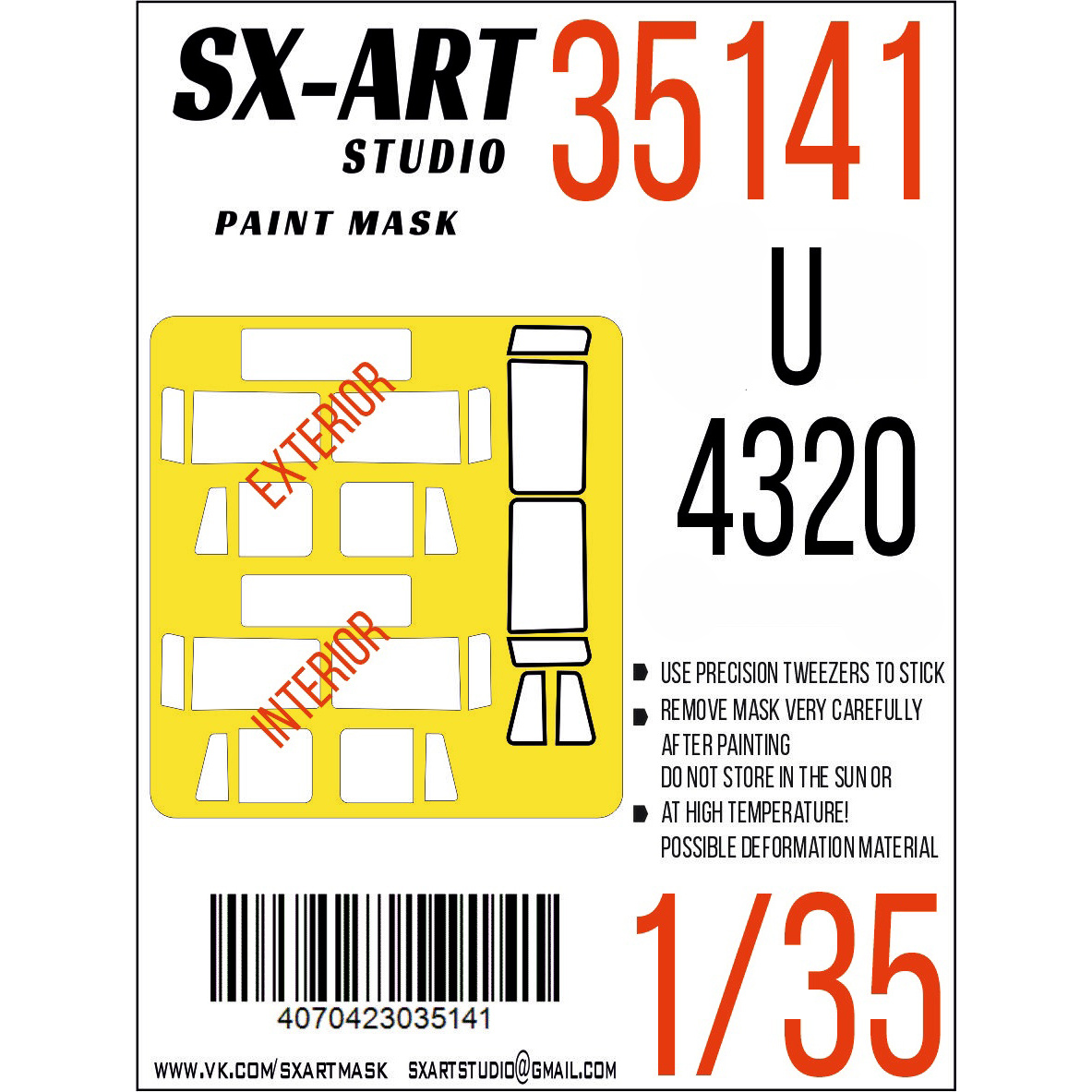 35141 SX-Art 1/35 Paint Mask U-4320 (Trumpeter)