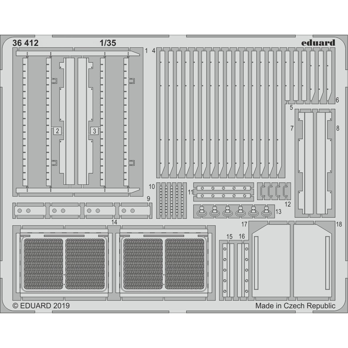 36412 Eduard 1/35 photo etched parts for tank 15 Arm