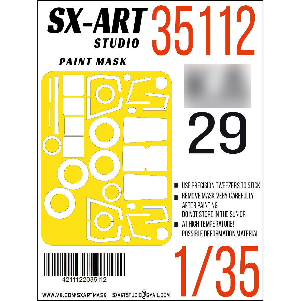 35112 SX-Art 1/35 Paint Mask K@-29 (Trumpeter)