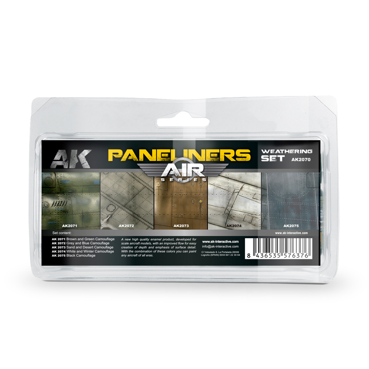 AK2070 AK Interactive paneliners weathering set combo