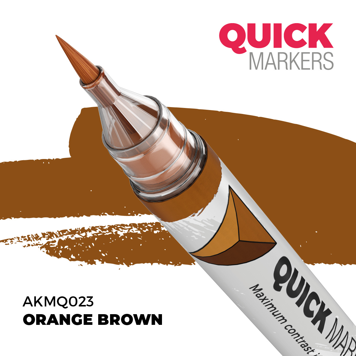 AKMQ023 AK Interactive Маркер QUICK MARKER - Оранжево-коричневый / Orange Brown