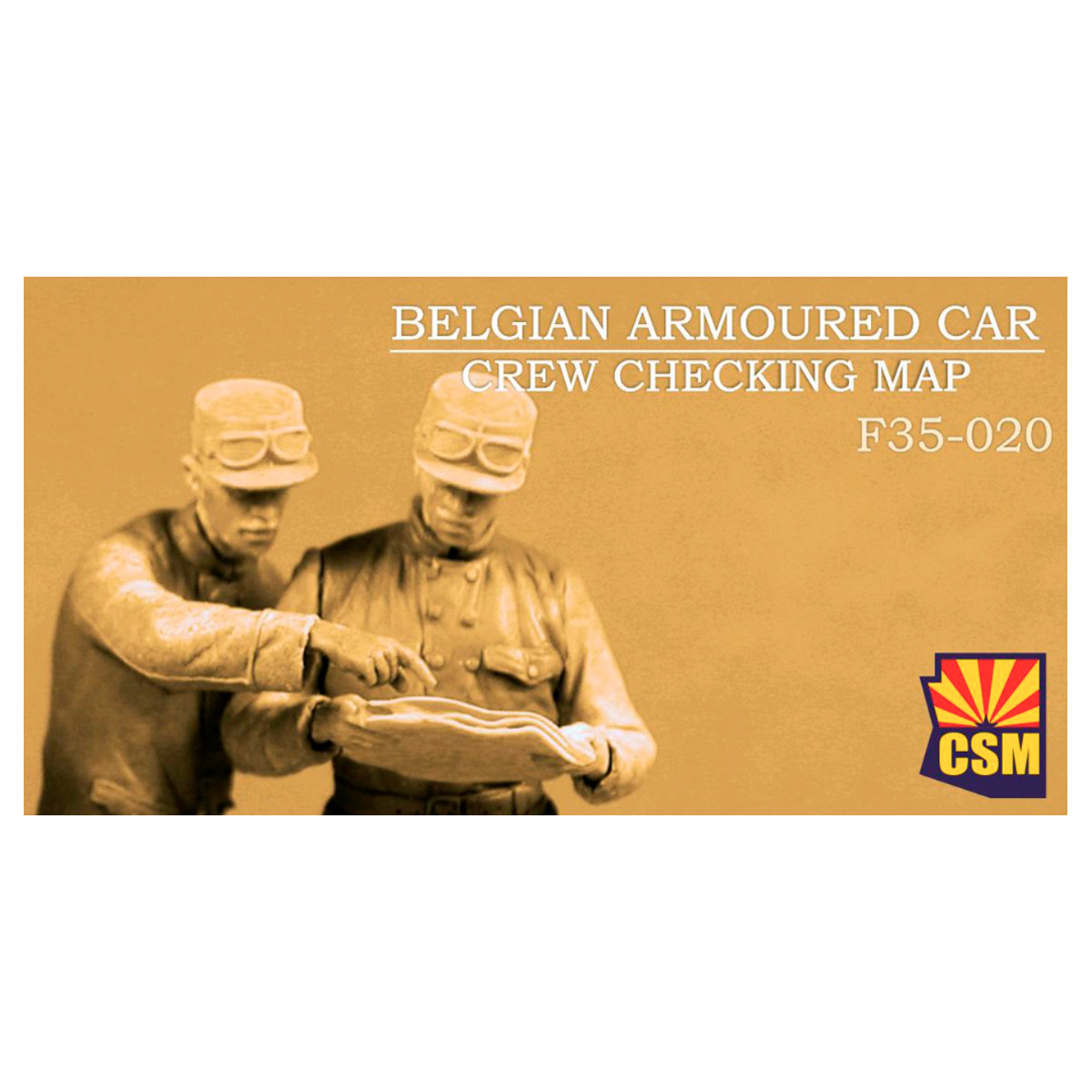 F35-020 Copper State Models 1/35 Экипаж бельгийского броневика сверяется с картой