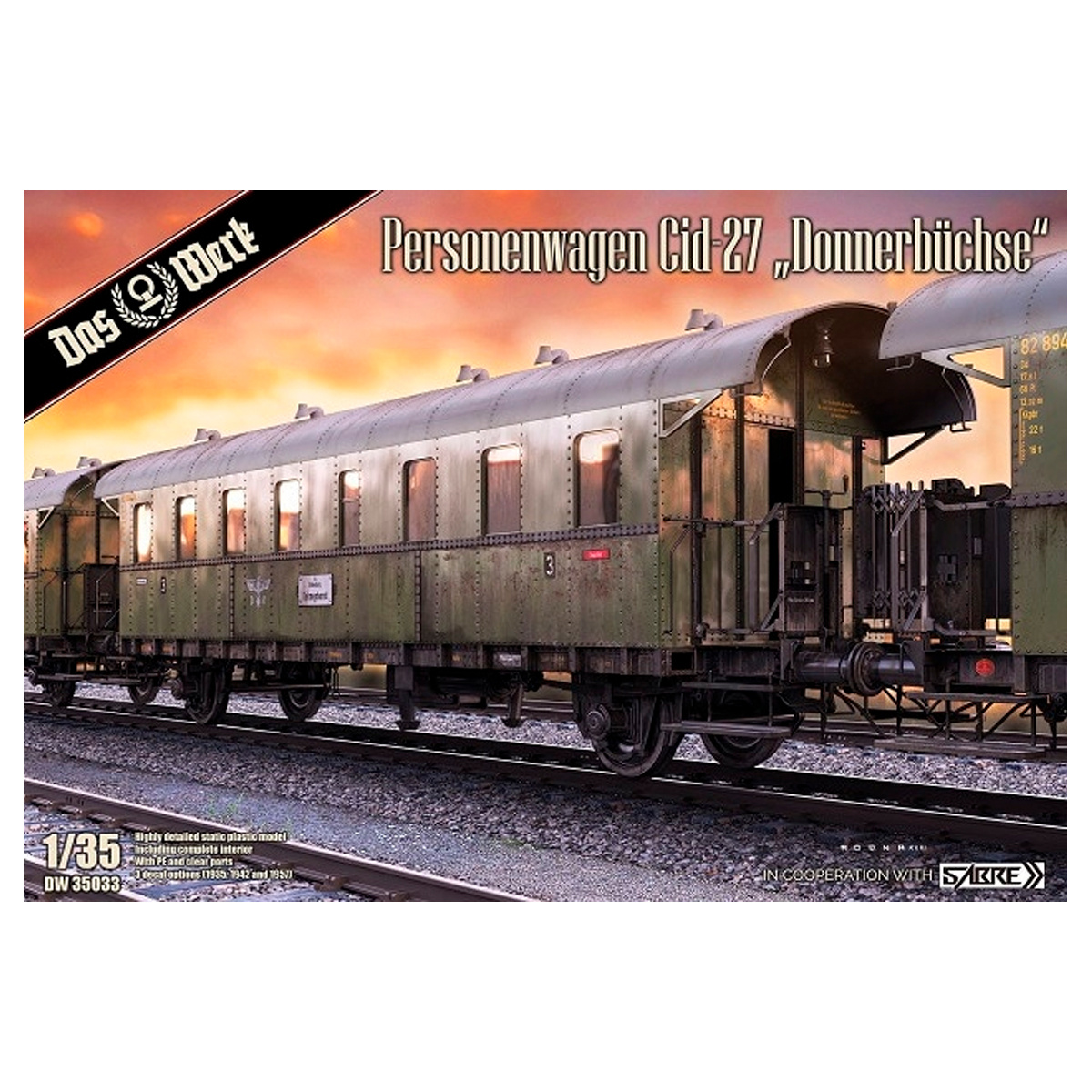 DW35033 AK Interactive 1/35 Пассажирский вагон Personenwagen Cid-27 “Donnerbüchse”