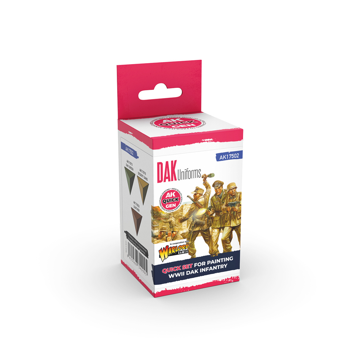 AK17502 AK Interactive Набор красок QUICK GEN - Notмецкий африканский корпус униформа / GERMAN DAK UNIFORMS – QUICK GEN SET
