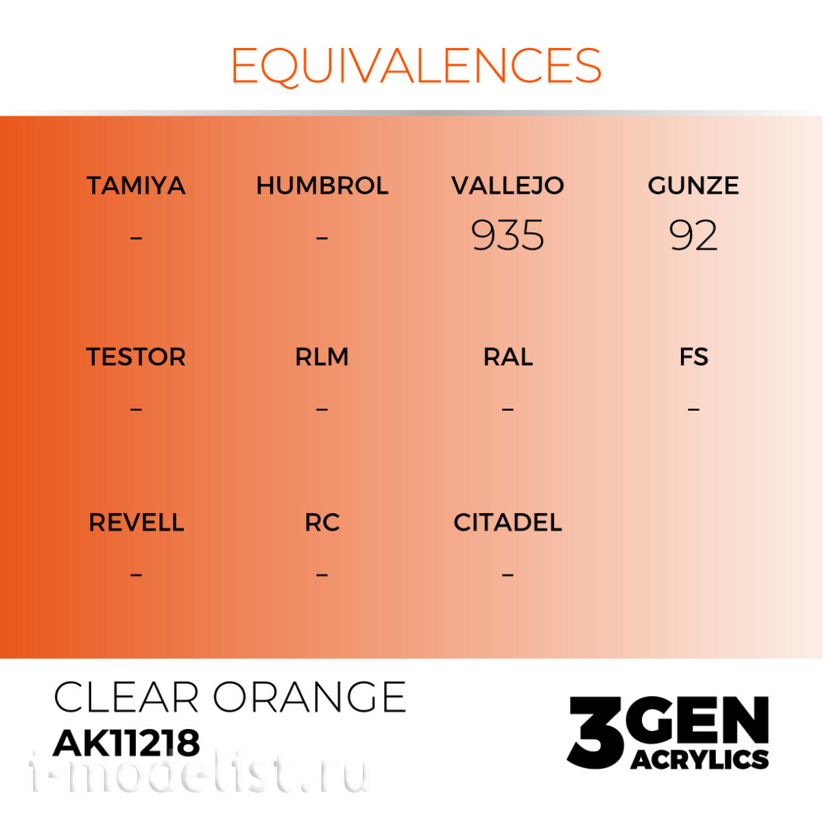 AK11218 AK Interactive CLEAR ORANGE – STANDARD