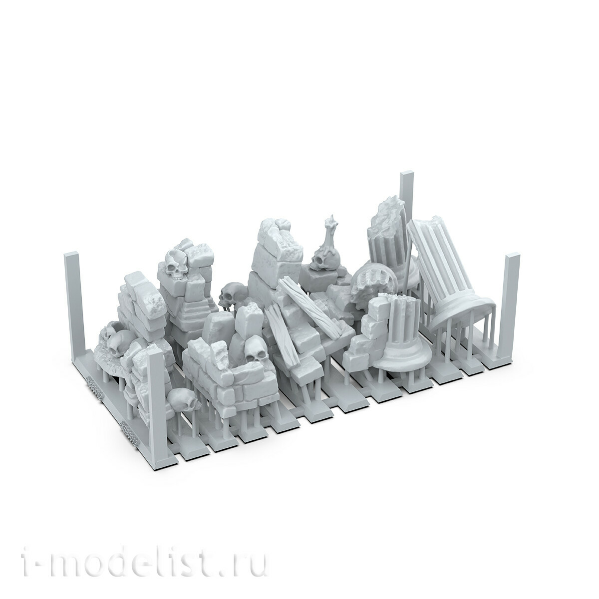 AKBIT0012 AK Interactive 3D-печать BASING BITS Руины деревни / Village Ruins